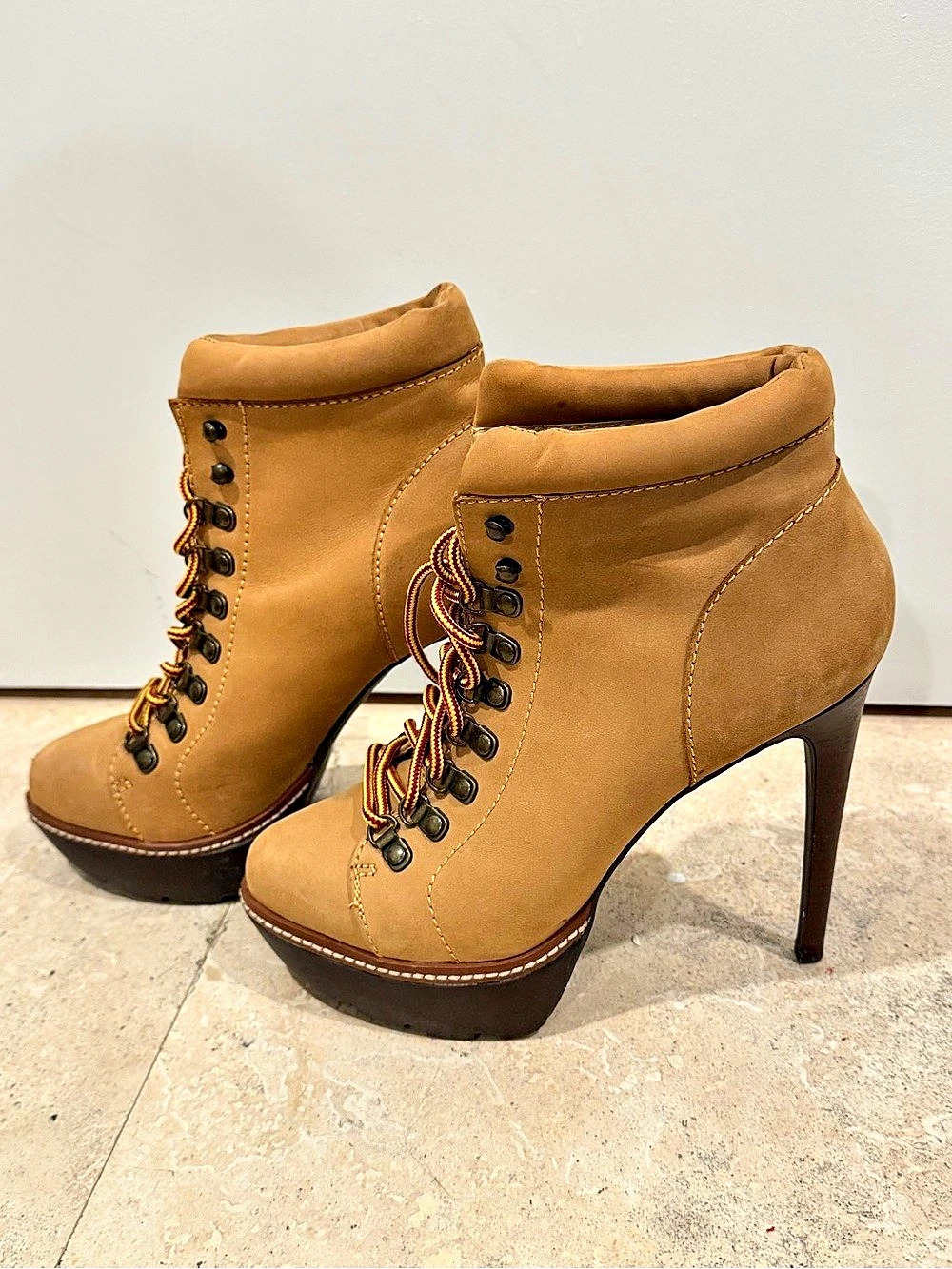 Steve Madden Brown Lace-Up Heels